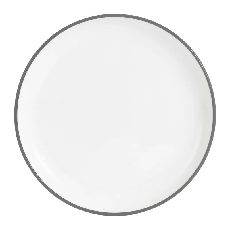 JUST HOME COLLECTION - Juego de Vajilla 16 Piezas de Cerámica Aster Gris y Blanco