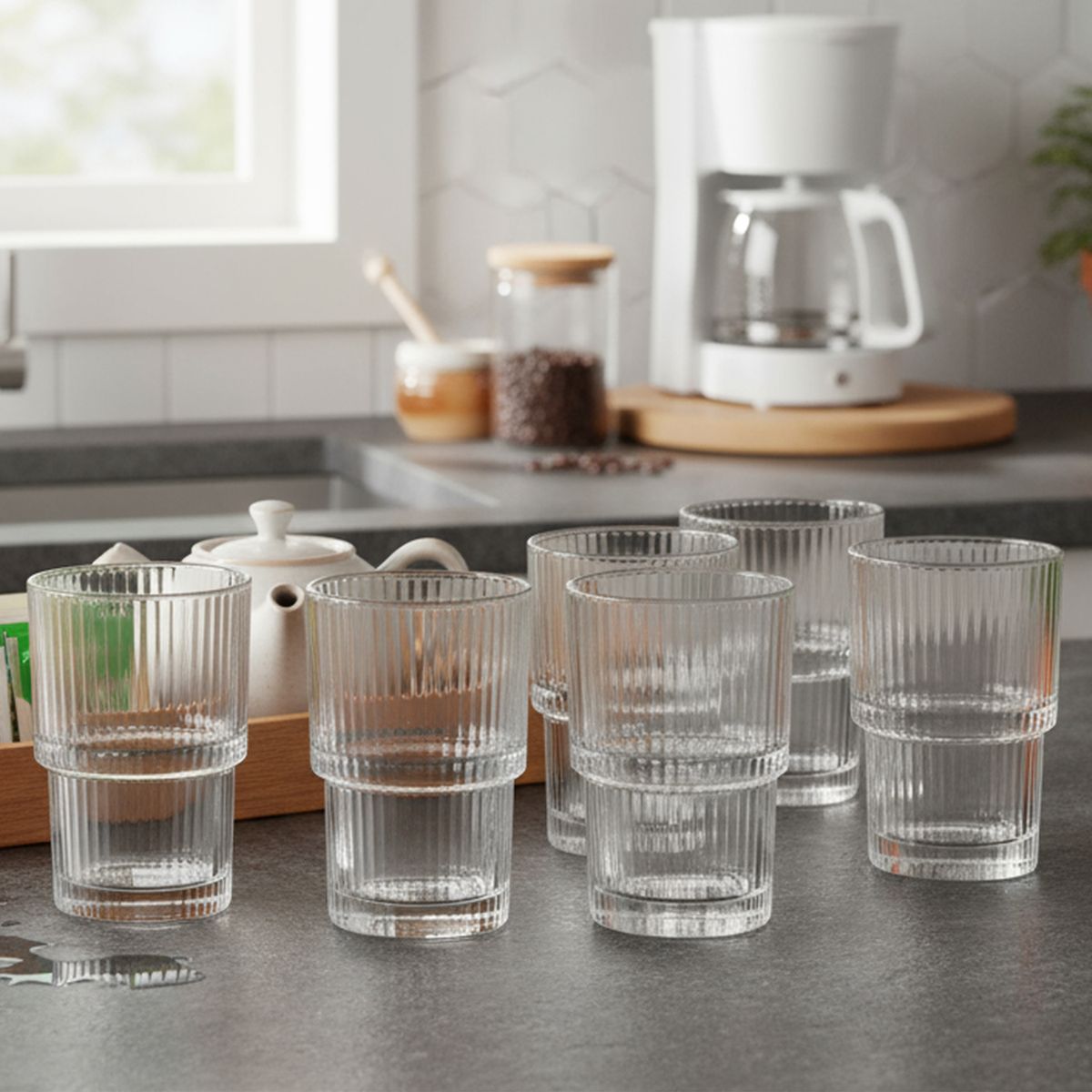JUST HOME COLLECTION - Set x6 Vasos de Vidrio 400 ml