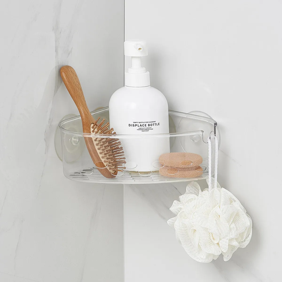 JUST HOME COLLECTION - Organizador de Ducha Esquinero Transparente