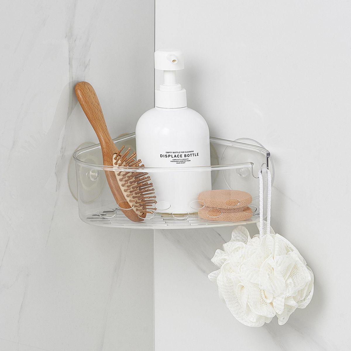 JUST HOME COLLECTION - Organizador de Ducha Esquinero Transparente