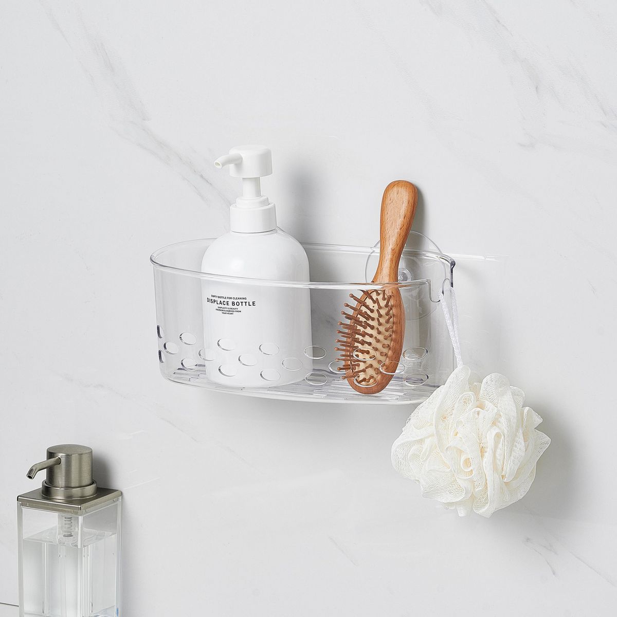 JUST HOME COLLECTION - Organizador de Ducha Rectangular Transparente