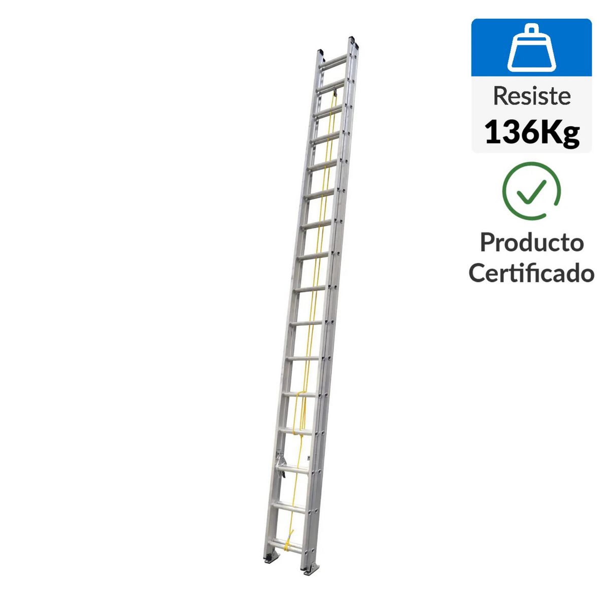 UBERMANN - Escalera de Extensión de Aluminio 32 Pasos 136Kg