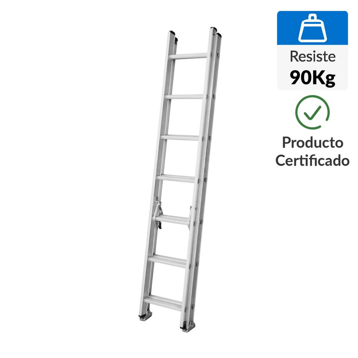 BAUKER - Escalera de Extesión de Alumino 14 Pasos 90Kg