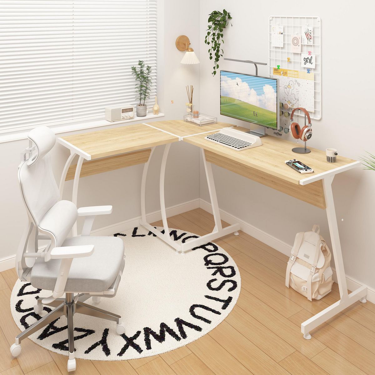 JUST HOME COLLECTION - Escritorio en L Brussel Roble 154x74x117 cm