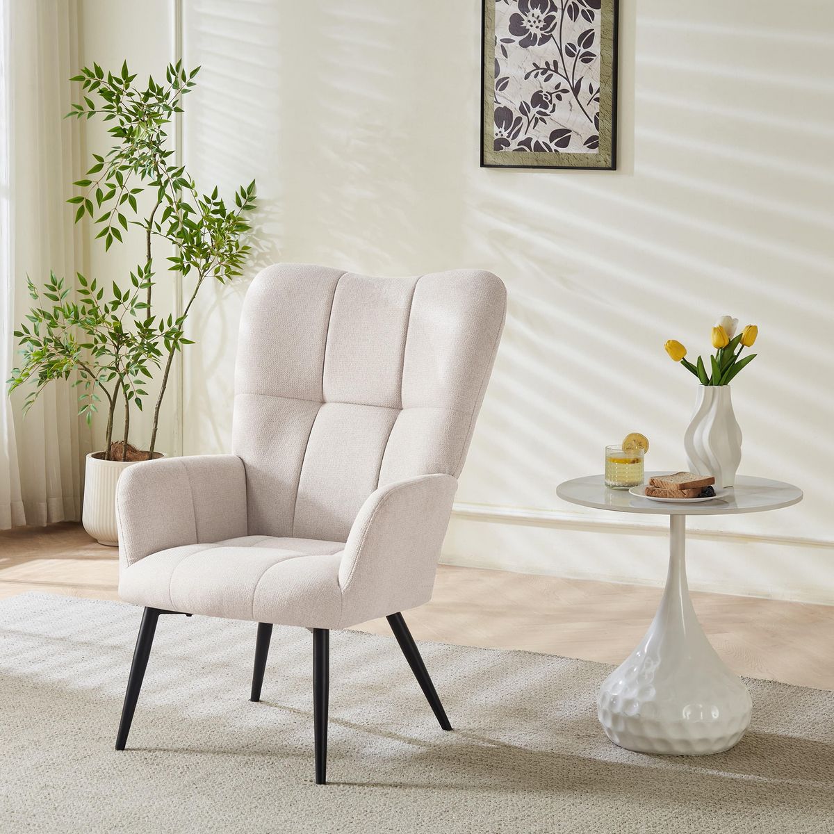 JUST HOME COLLECTION - Sofá Toronto Beige 1 Cuerpo 64x96x75 cm