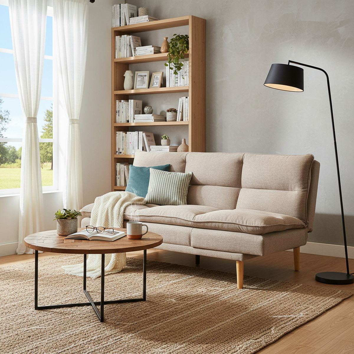 JUST HOME COLLECTION - Sofá Cama Dubai Beige 167x89x87 cm