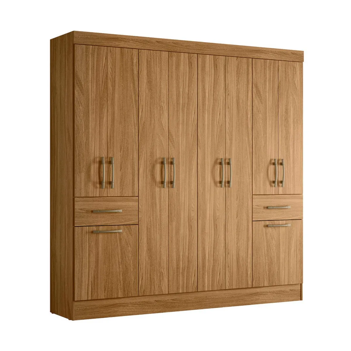 CASA BONITA - Ropero 10 Puertas 2 Cajones Roble 180x182x42 cm
