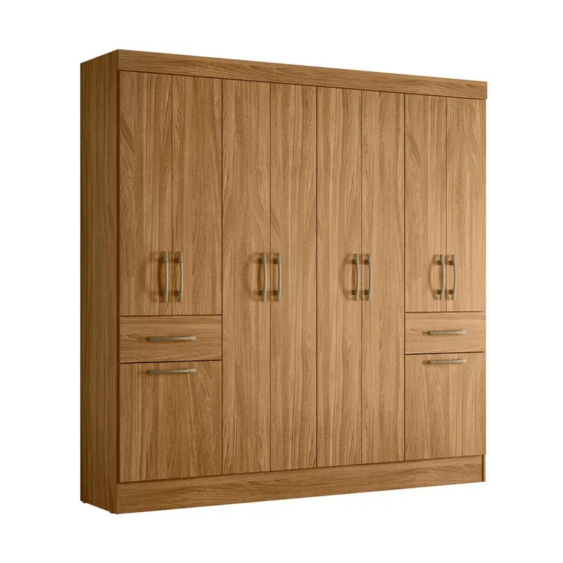 CASA BONITA - Ropero 10 Puertas 2 Cajones Roble 180x182x42 cm