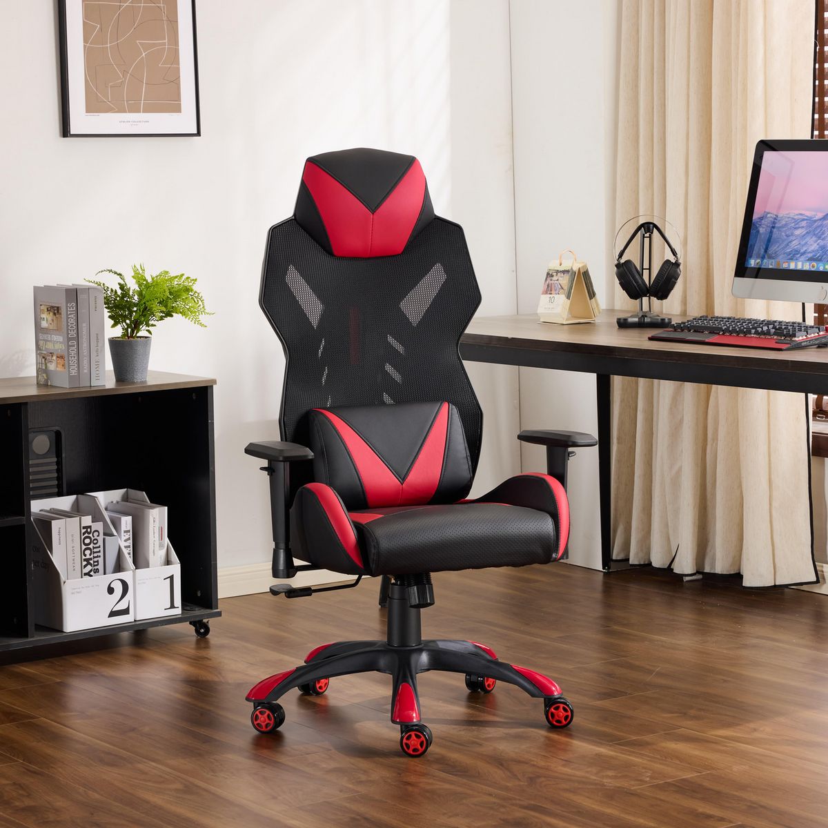 JUST HOME COLLECTION -  Silla Gamer Arturo Negro y Rojo