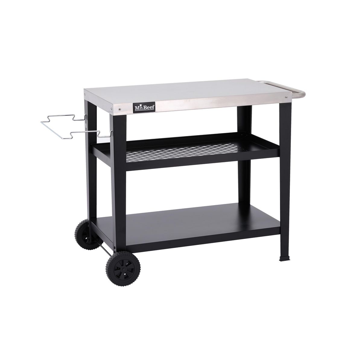MR BEEF - Mesa Auxiliar Exterior con Ruedas 59x81x117 cm
