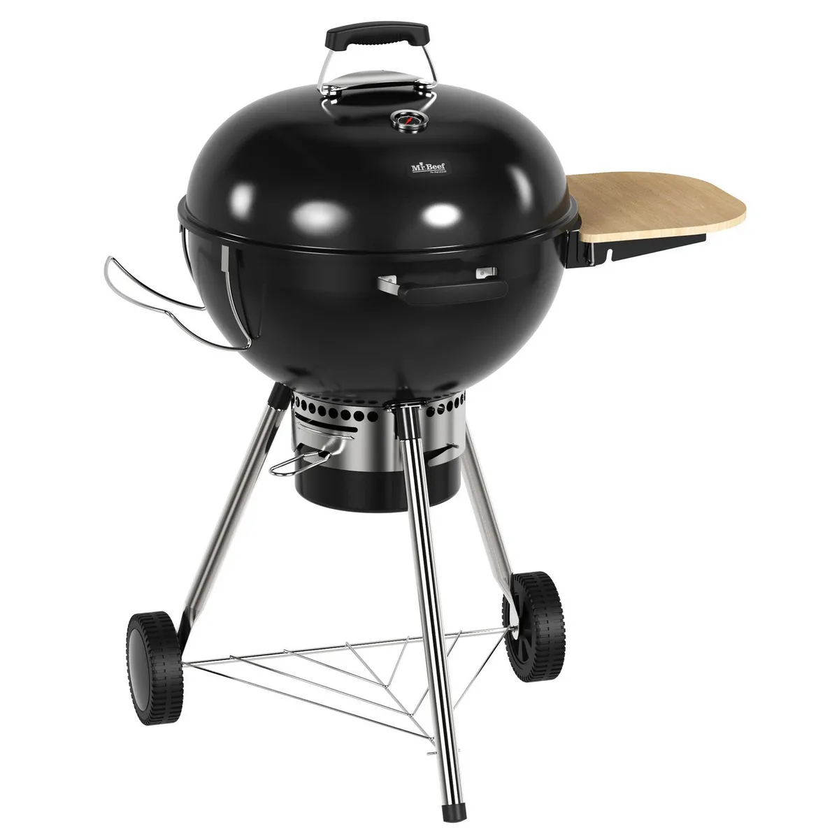 MR BEEF - Parrilla a Carbón Redonda 76 x 107 cm de Acero