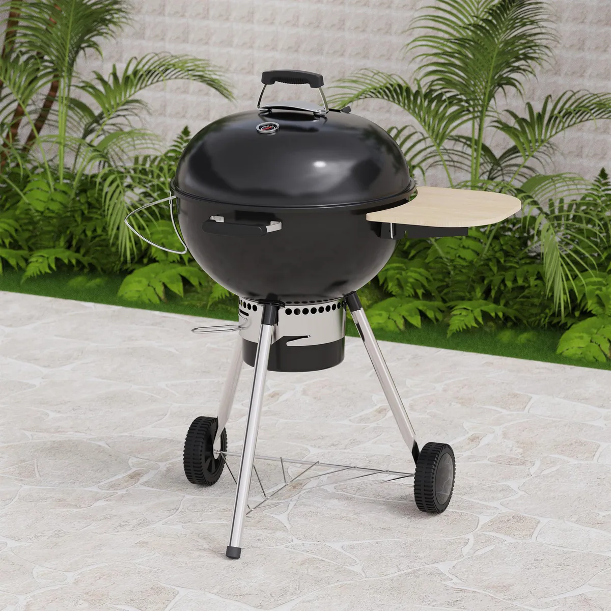 MR BEEF - Parrilla a Carbón Redonda 76 x 107 cm de Acero