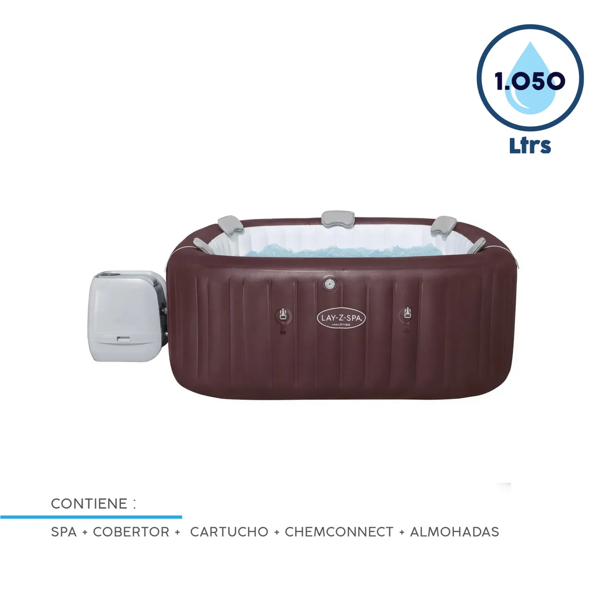 BESTWAY - Spa Inflable Maldivas 201x201x80 cm 1,050 Litros