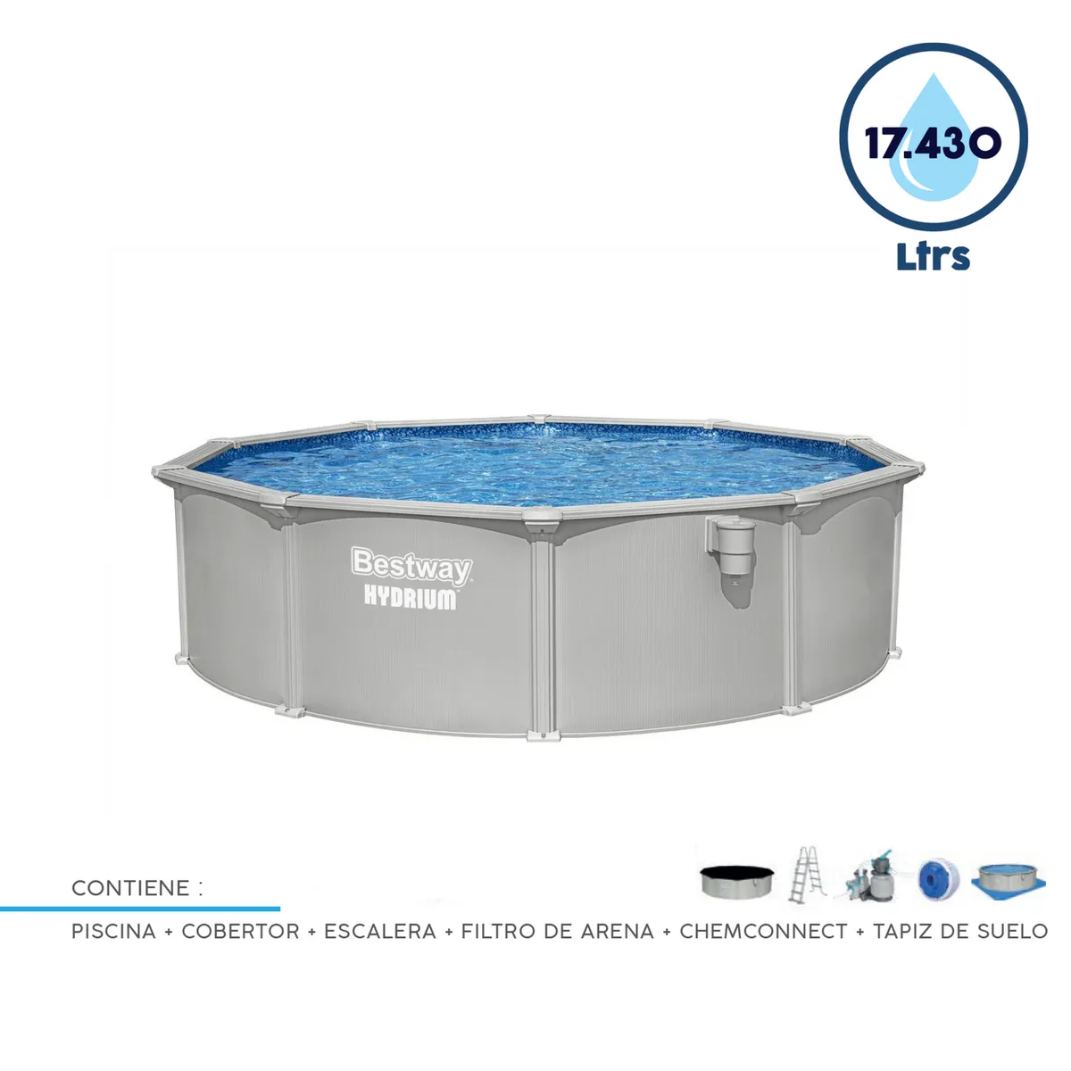 BESTWAY - Set Piscina Red Hydrium 457x122cm