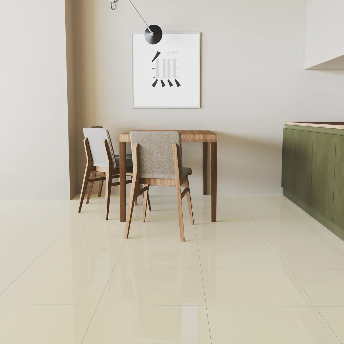 HOLZTEK - Porcelanato Soluble Liso Beige 60x60 1.44m2