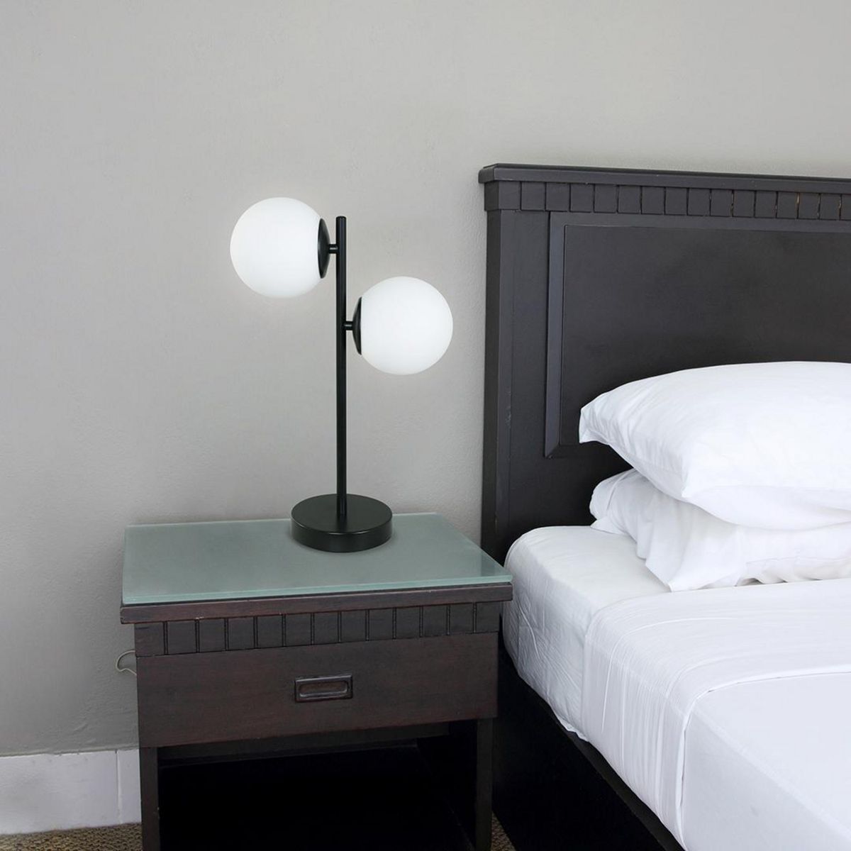 JUST HOME COLLECTION - Lámpara De Mesa Moscú 2L E27 Negro 1.4x4.5 cm