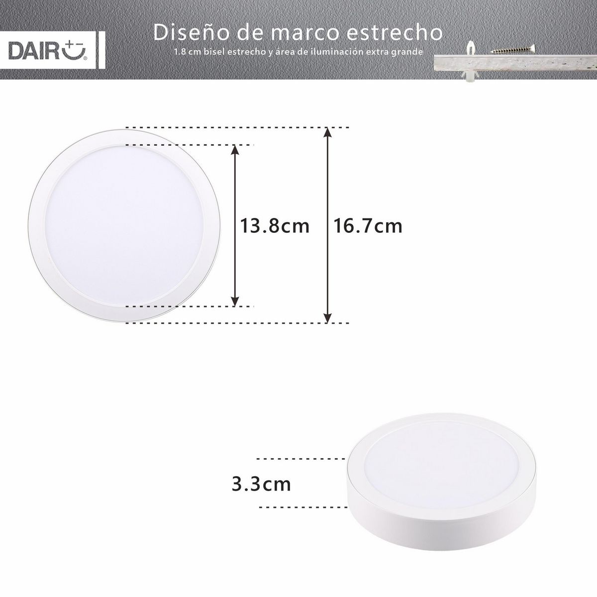 DAIRU - Panel LED Sobre Circular 12W LF
