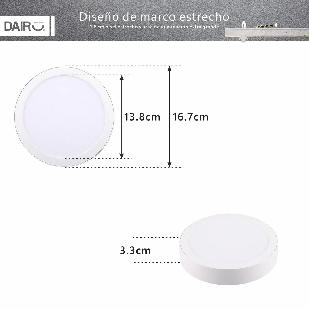 DAIRU - Panel LED Sobre Circular 12W LC