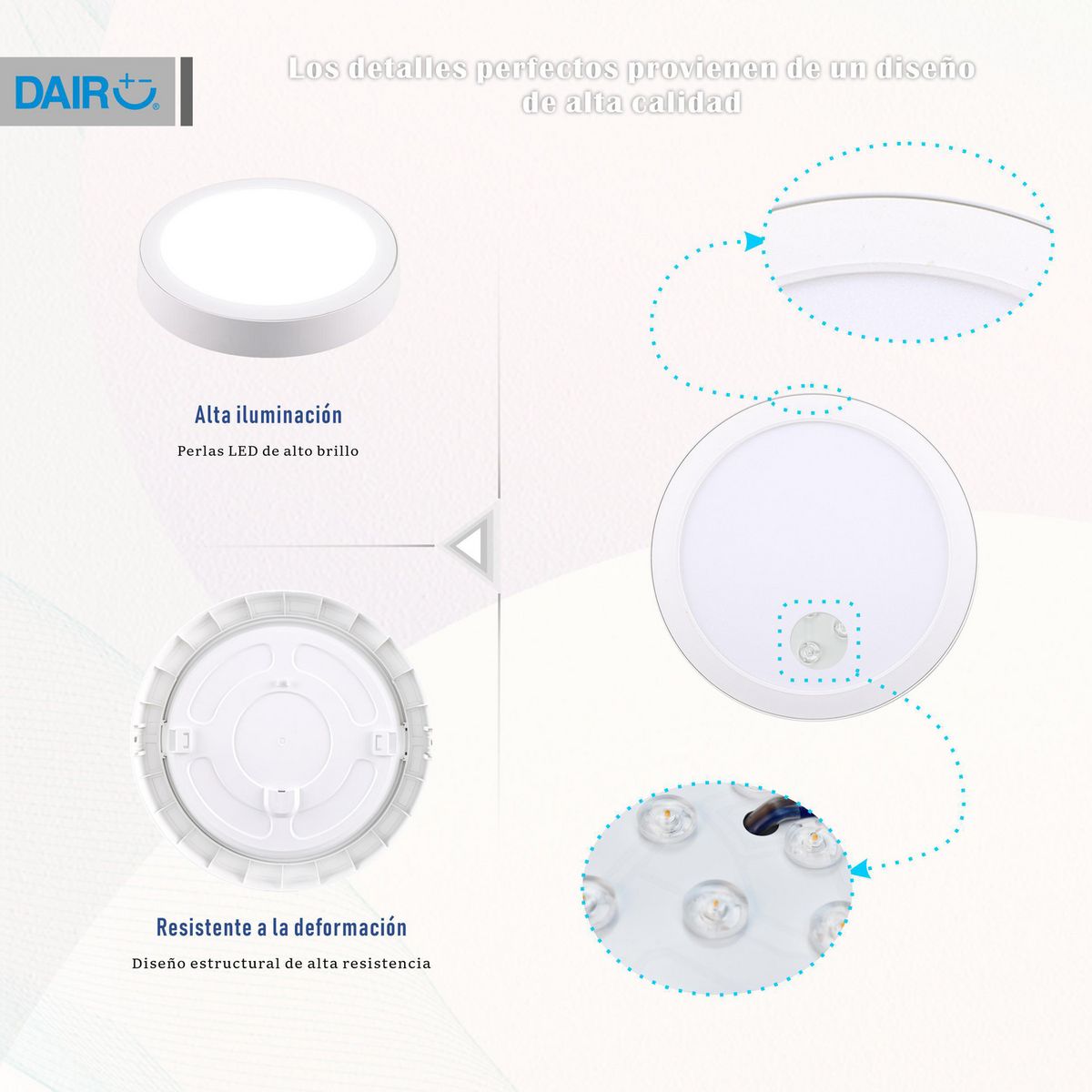 DAIRU - Set de 2 Paneles LED Circulares 18W Luz Cálida Blanco