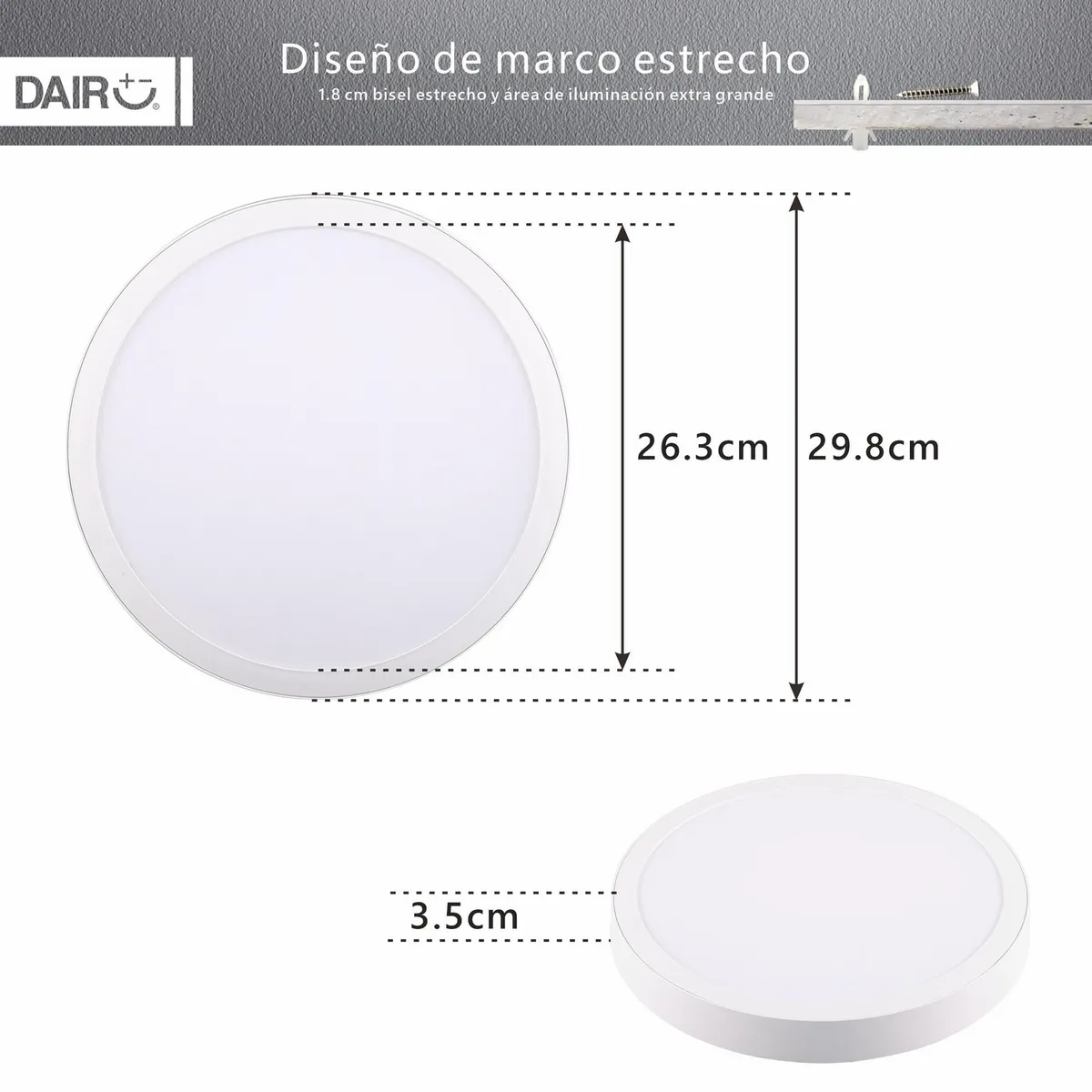 DAIRU - Set 2 Panel LED Sobre Circular 24W LF