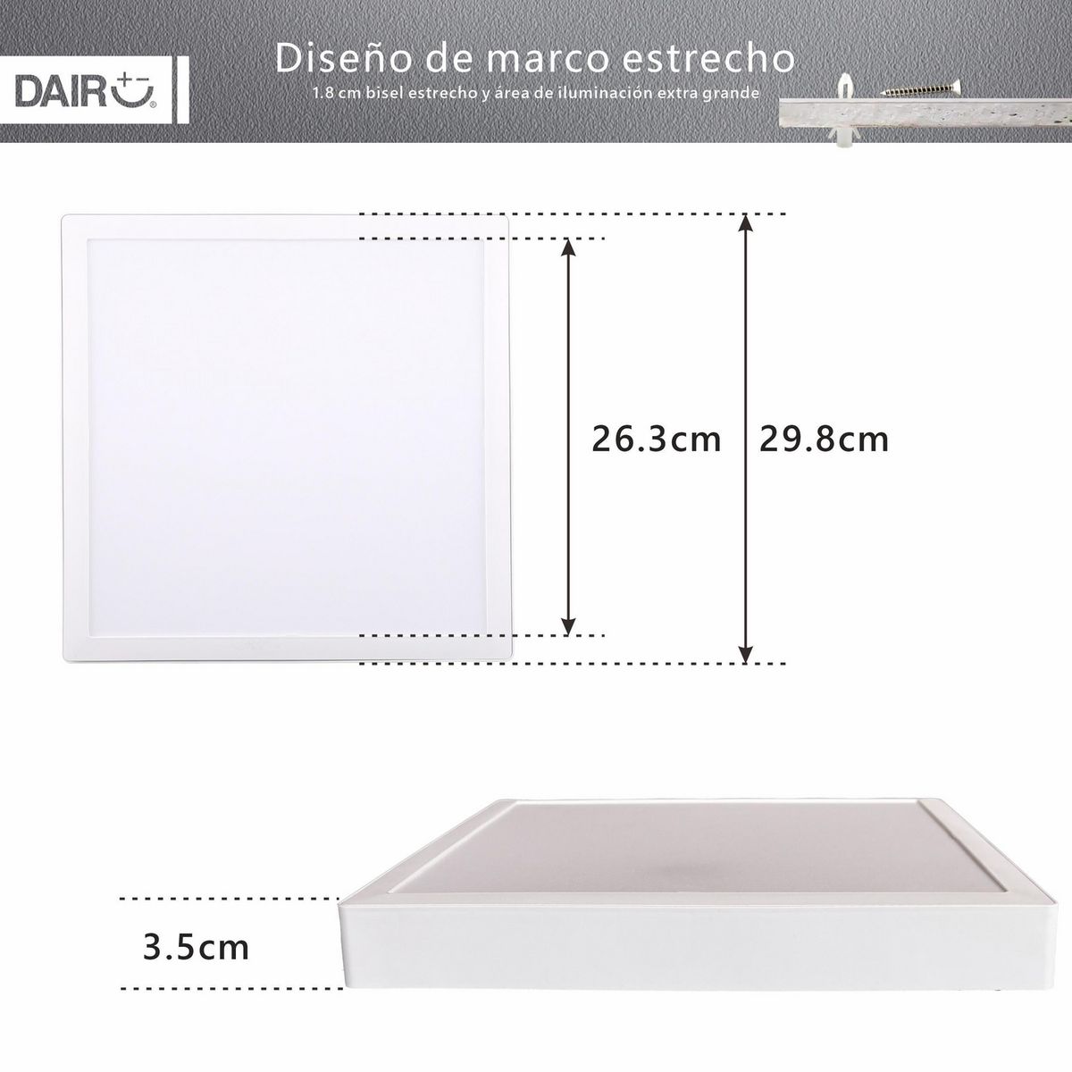 DAIRU - Set 2 Panel LED Sobre Cuadrado 24W LF