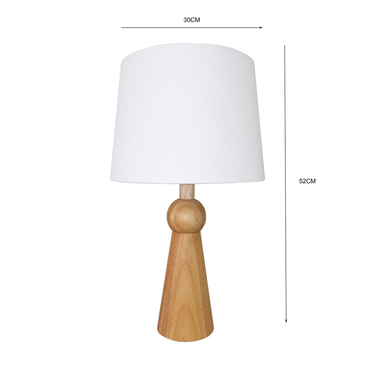 JUST HOME COLLECTION - Lámpara de Mesa Koge 1L E27 Blanco 30x52 cm