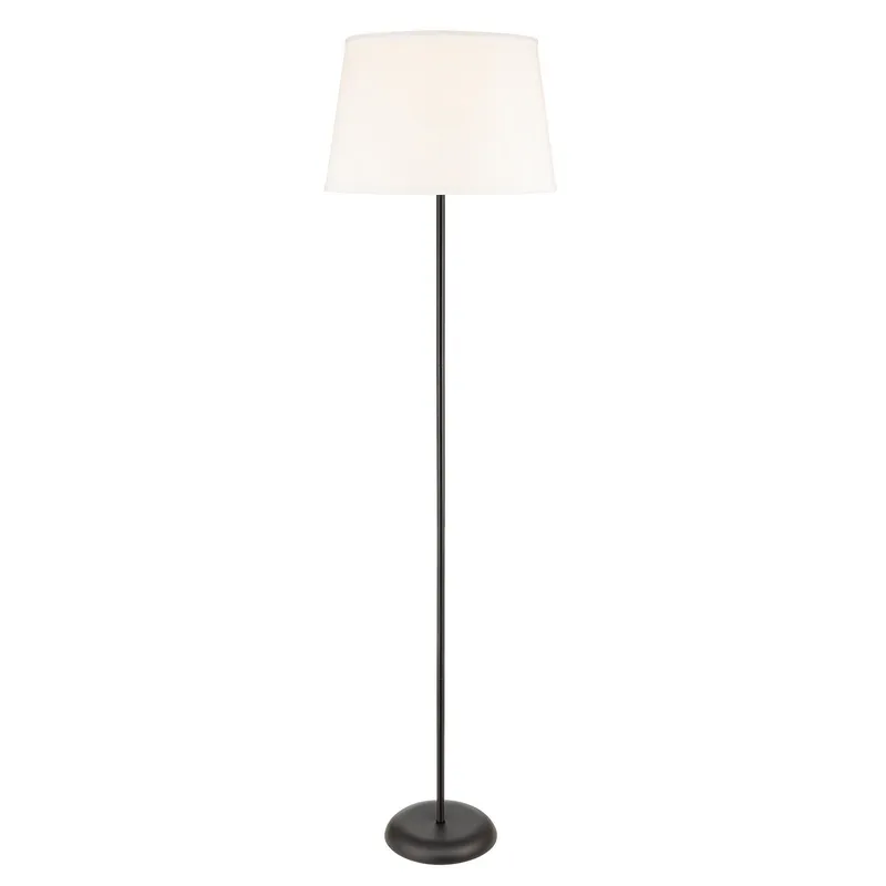 CASA BONITA - Lámpara de Pie New Satin 1L E27 Blanco/Negro 40x150 cm