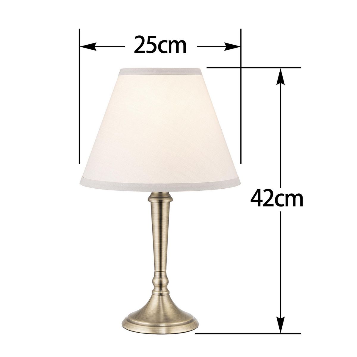 JUST HOME COLLECTION - Pack de 2 Lámparas de Mesa New Lille E27 Blanco 25x42 cm