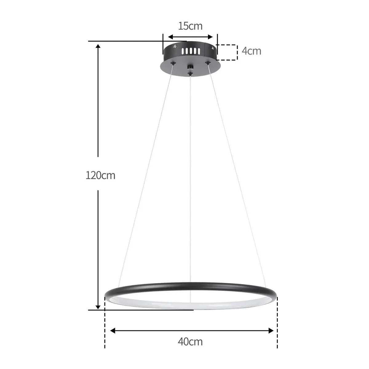 JUST HOME COLLECTION - Lámpara Colgante de Techo LED Salomi Negra