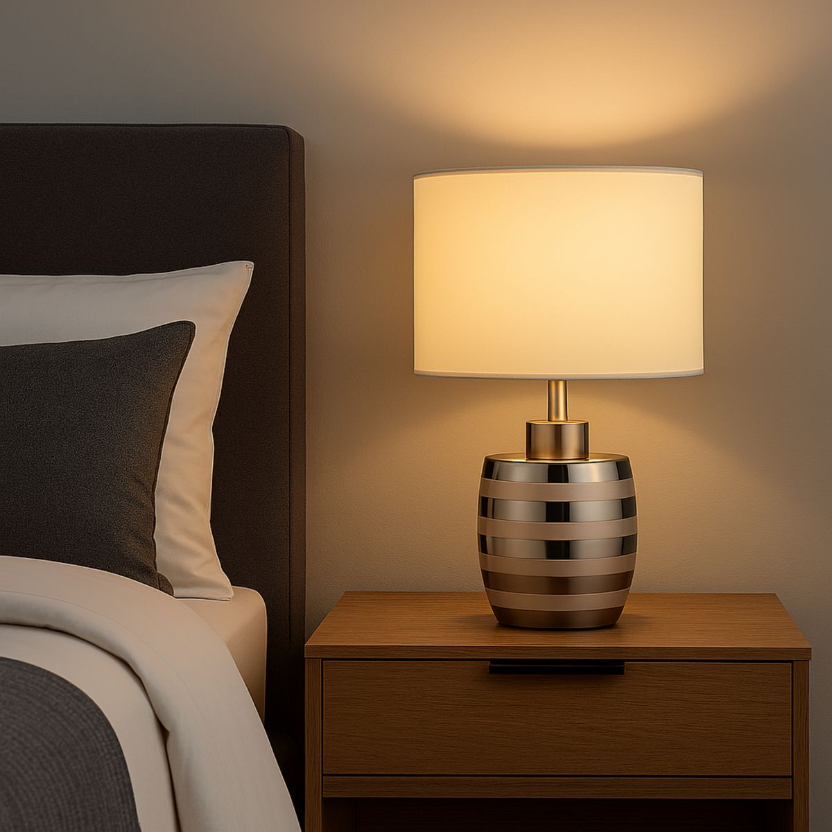 JUST HOME COLLECTION - Lámpara de Mesa 1 Luz Marian Plateada