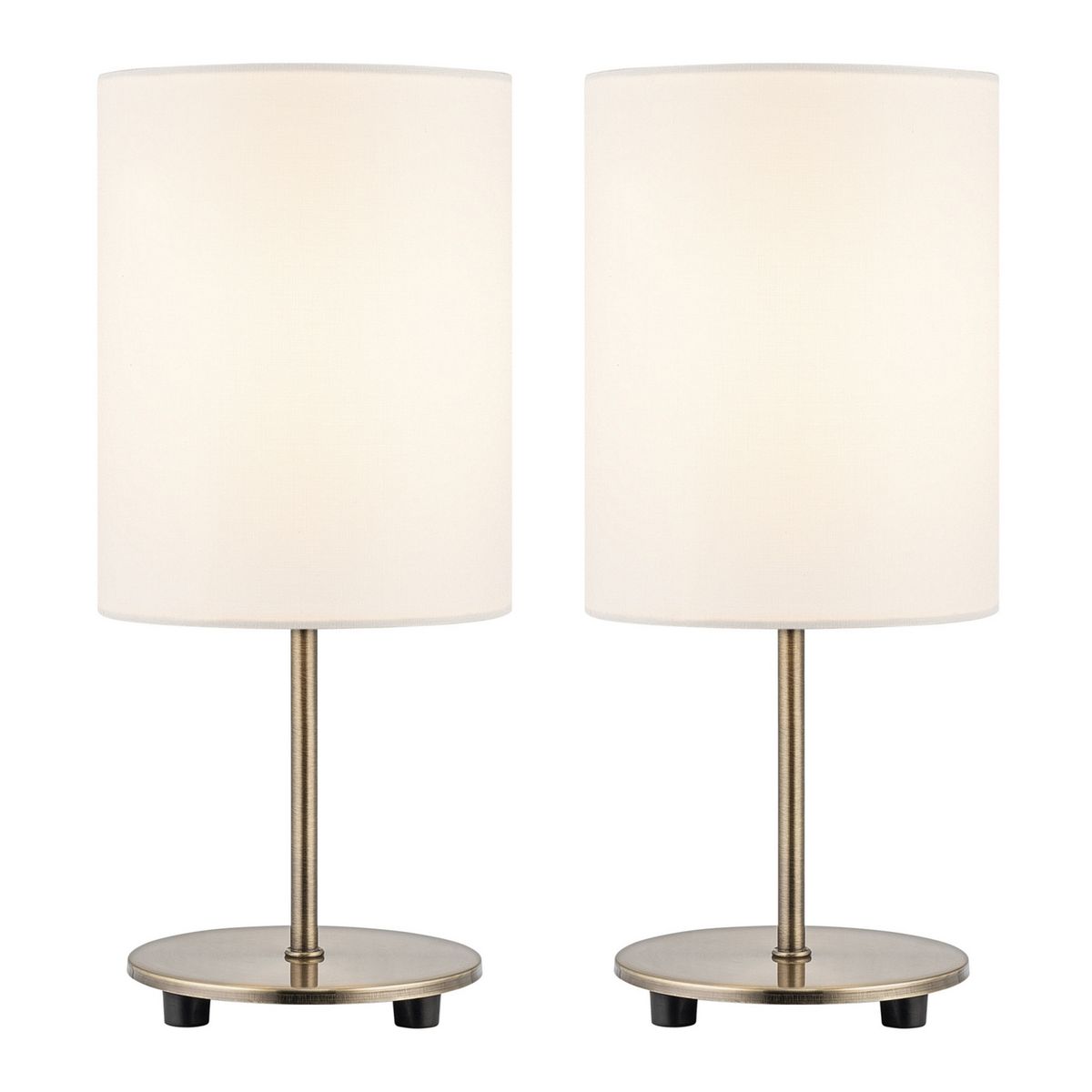 CASA BONITA - Lámpara de Mesa 1 Luz Niza Blanca/Dorada Pack x2