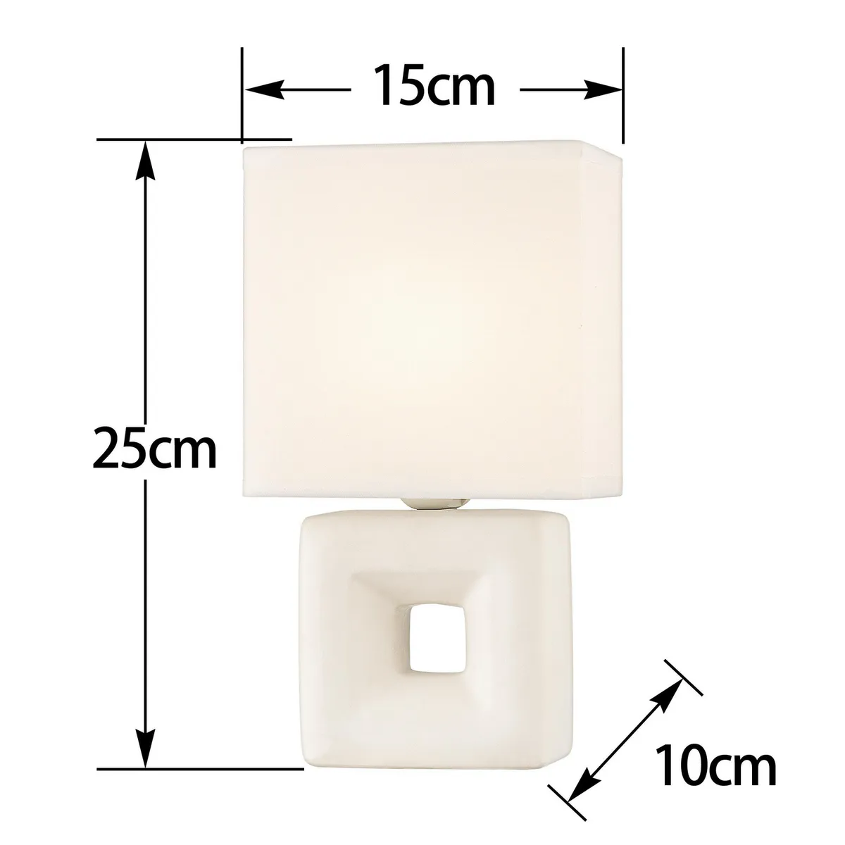 CASA BONITA - Lámpara de Mesa New Ceram 1L E27 Blanco 15x25 cm