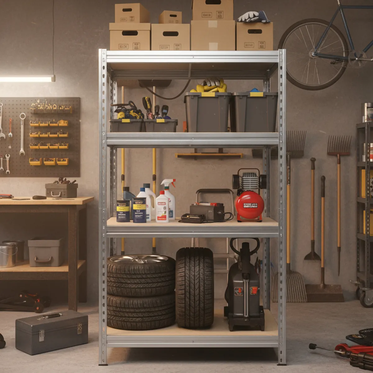 FIXSER - Estantería Metálica 4 Niveles 200x100x60 cm Acero