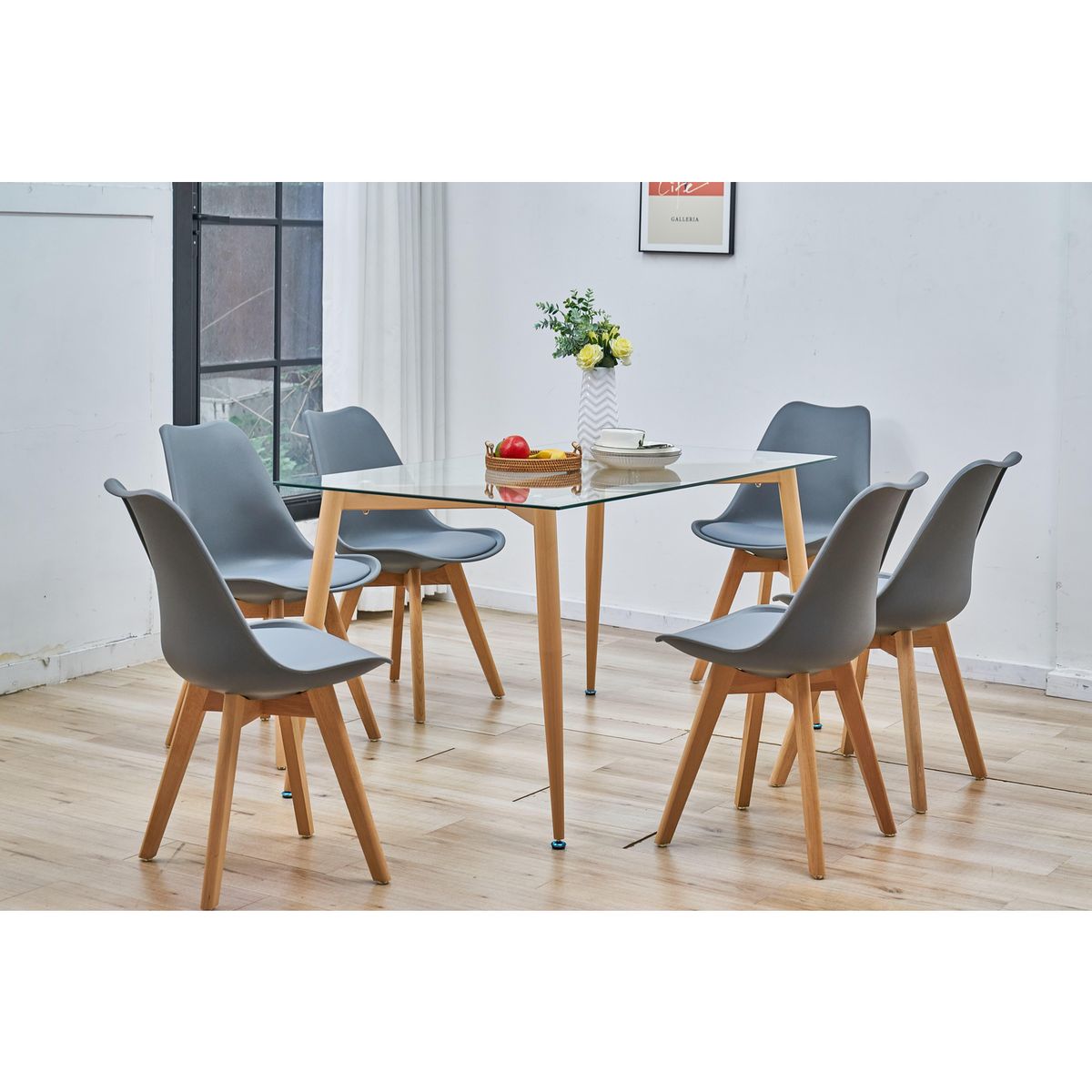 JUST HOME COLLECTION - Juego de Comedor 6 Sillas Denver