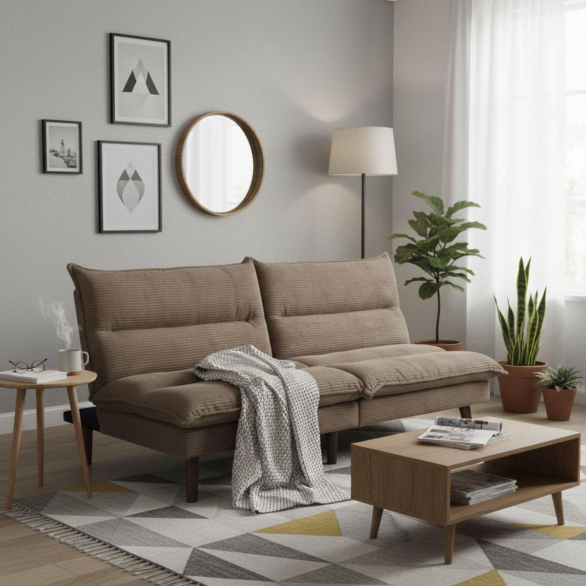 JUST HOME COLLECTION - Sofá Cama Futón 3 Cuerpos Cluny Beige