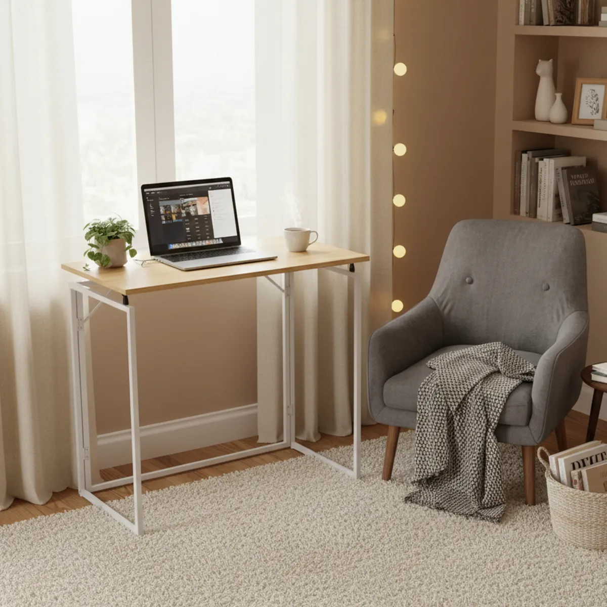 JUST HOME COLLECTION - Escritorio Plegable Camila Color Roble/Blanco