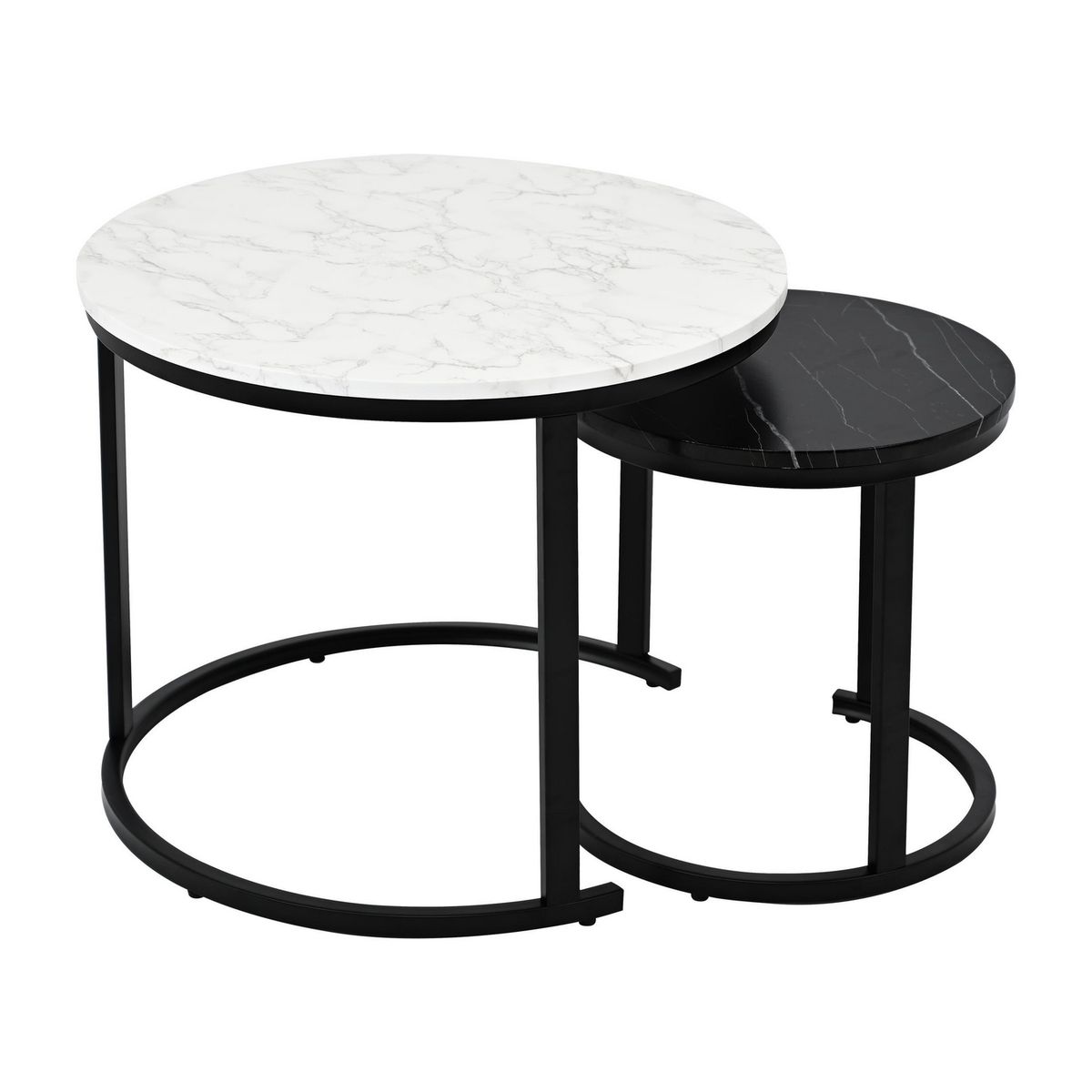 JUST HOME COLLECTION - Mesa de Centro Redopau Blanco/Negro.