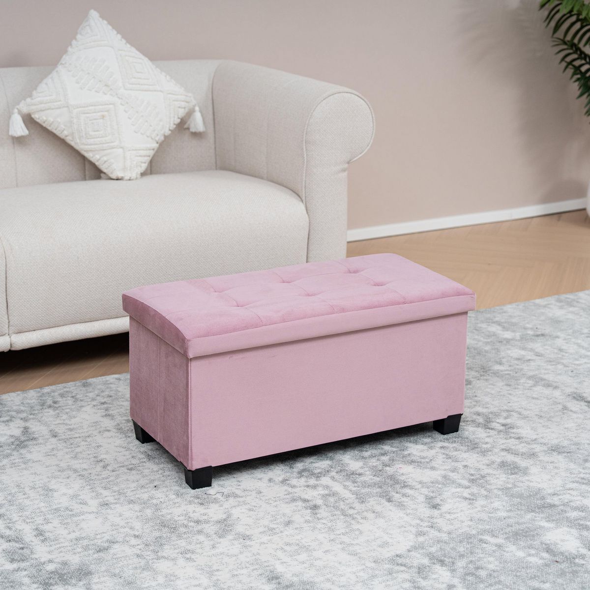 JUST HOME COLLECTION - Banqueta Barney Rosa 38x76x38cm