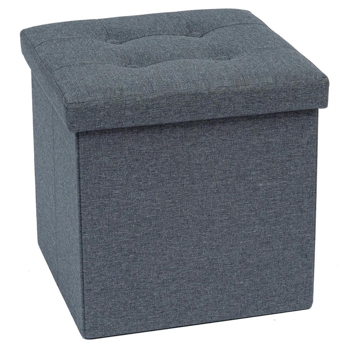 JUST HOME COLLECTION - Pouf Plegable Gris Oscuro 38×38×38cm