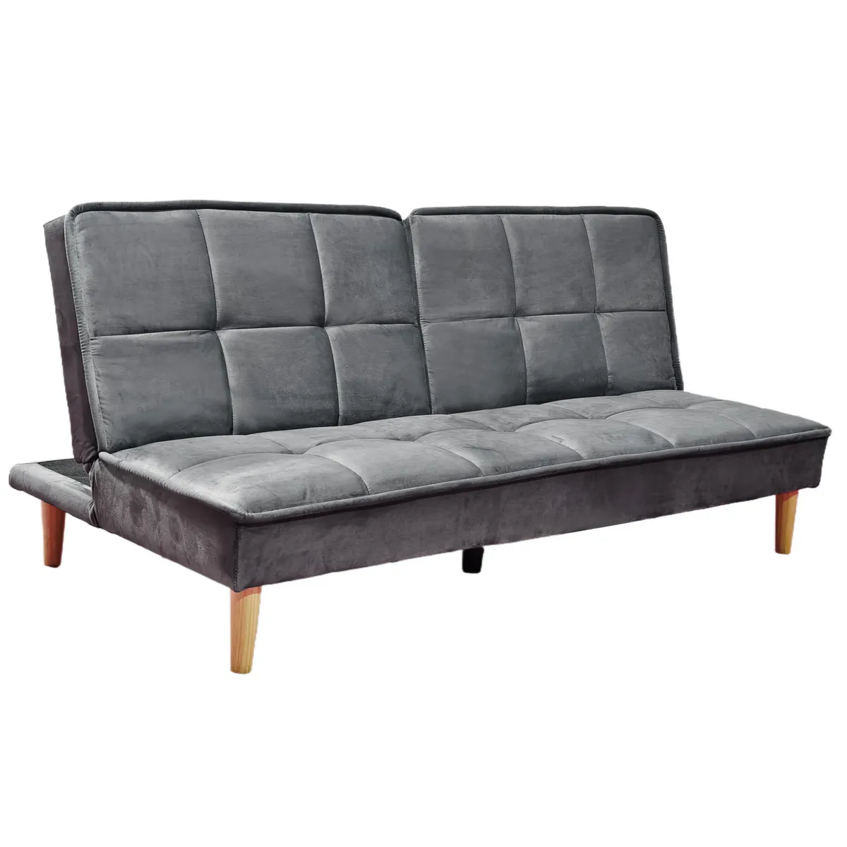 JUST HOME COLLECTION - Sofá Cama Futón 2 Cuerpos Lunel Gris