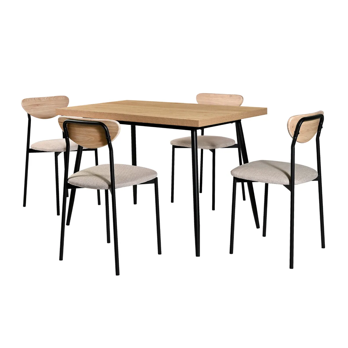 JUST HOME COLLECTION -  Suva 4 Sillas Mesa Rectangular 110x70x75 cm 