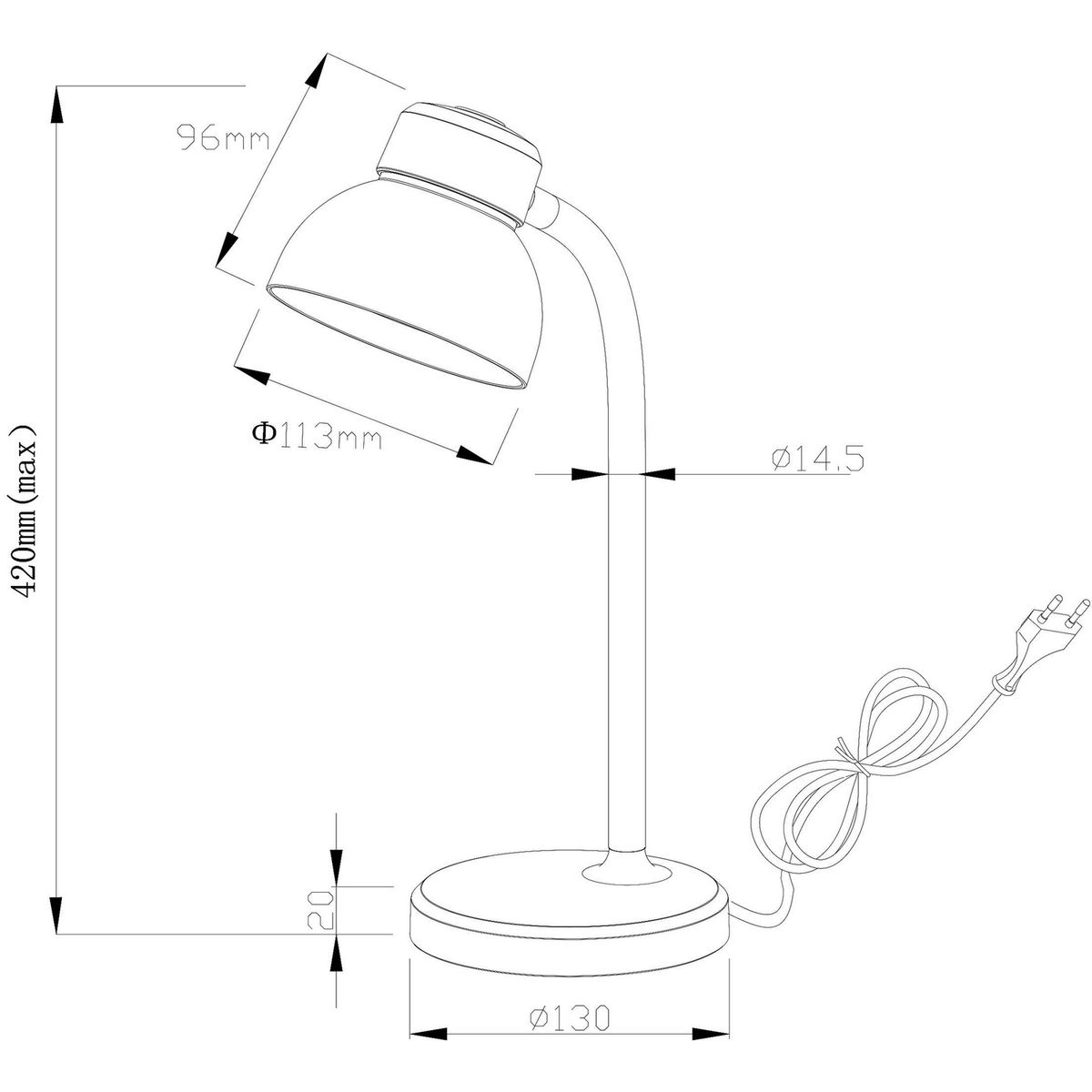 JUST HOME COLLECTION - Lámpara de Escritorio Adare Rosa