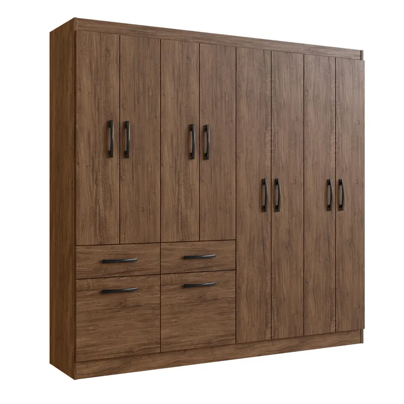 CASA BONITA - Closet 10 Puertas 2 Cajones Castaño Café 179x177x38 cm