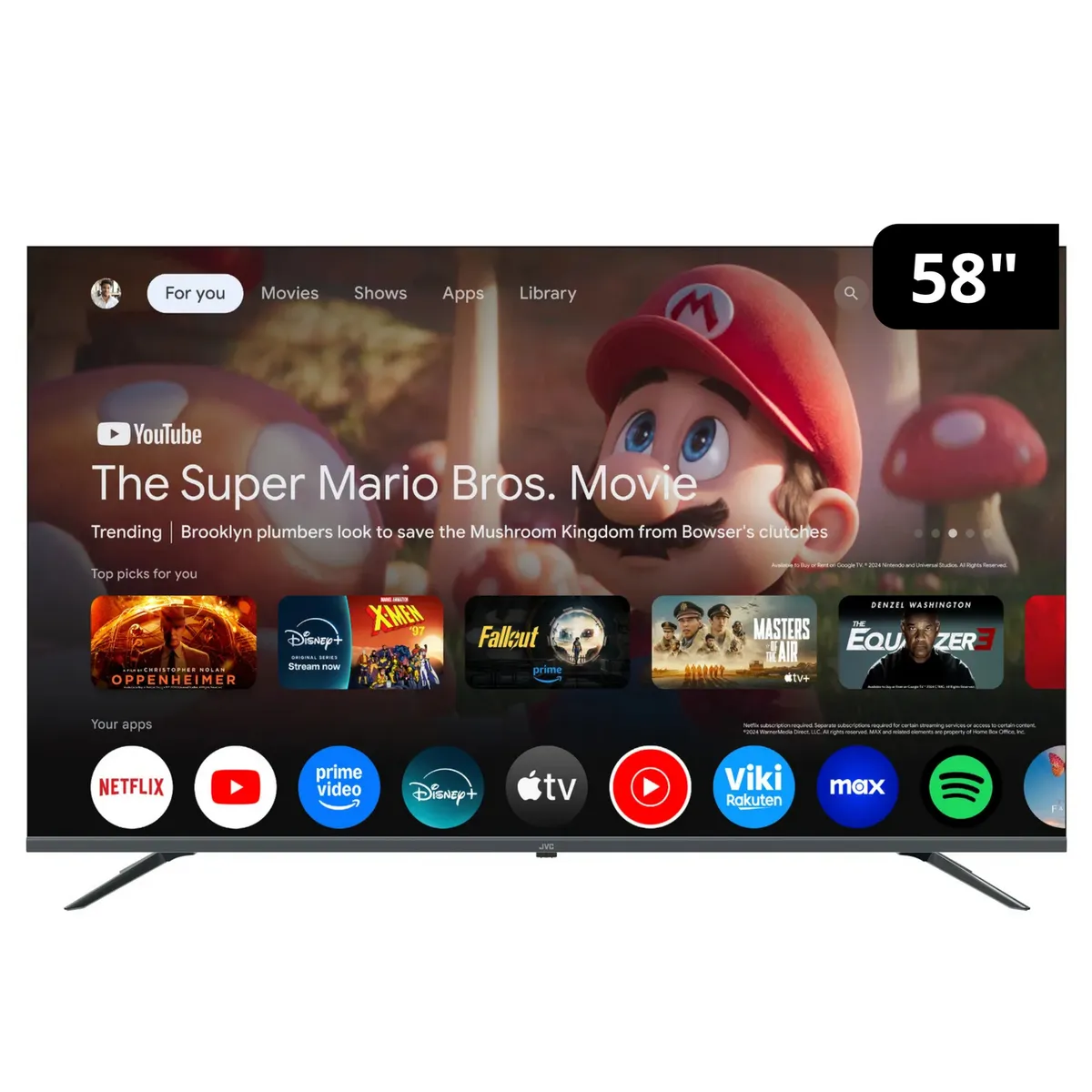 JVC - Televisor QLED 58" 4K Ultra HD Google TV LT-58KM858