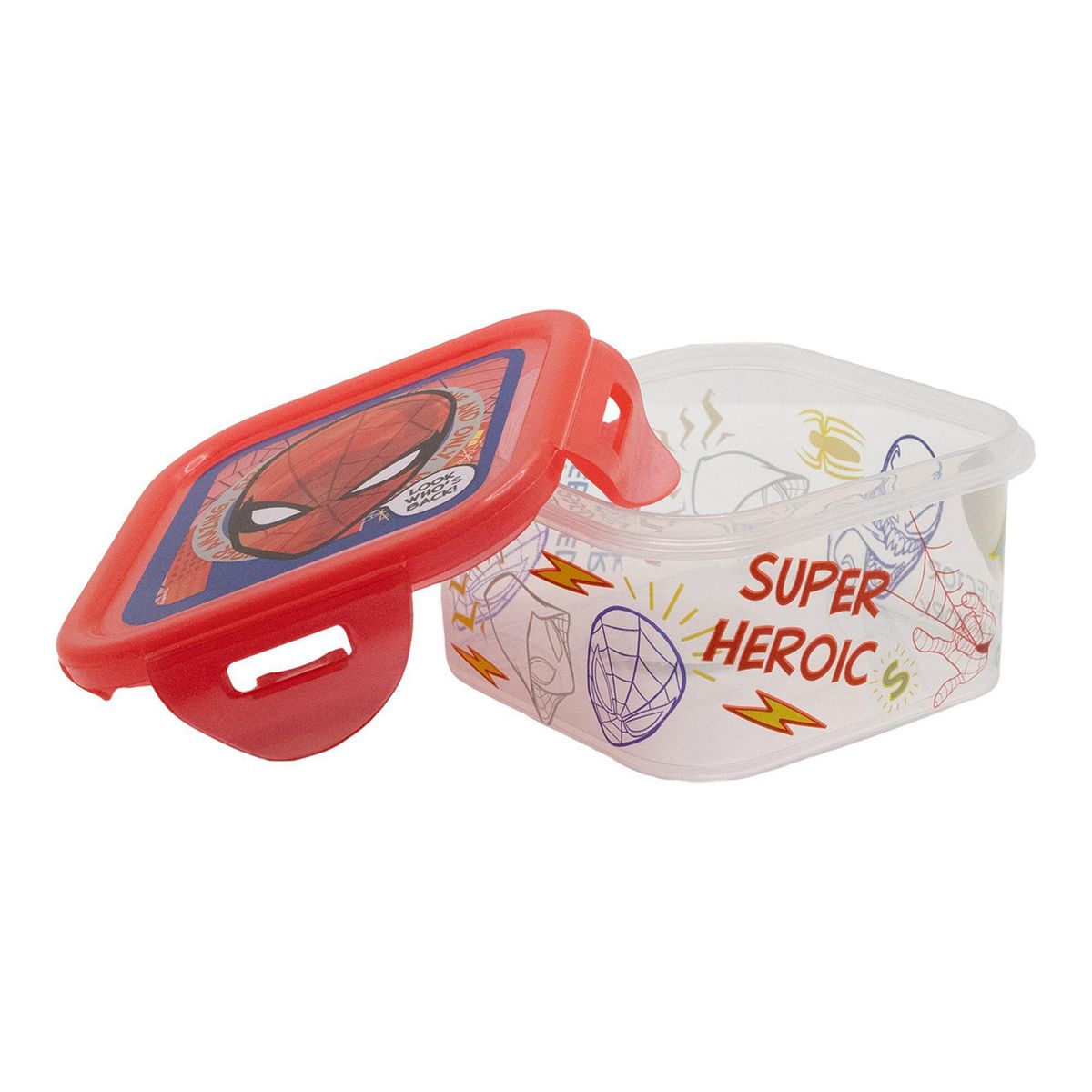 MARVEL - Recipiente Cuadrado 290ml Spiderman