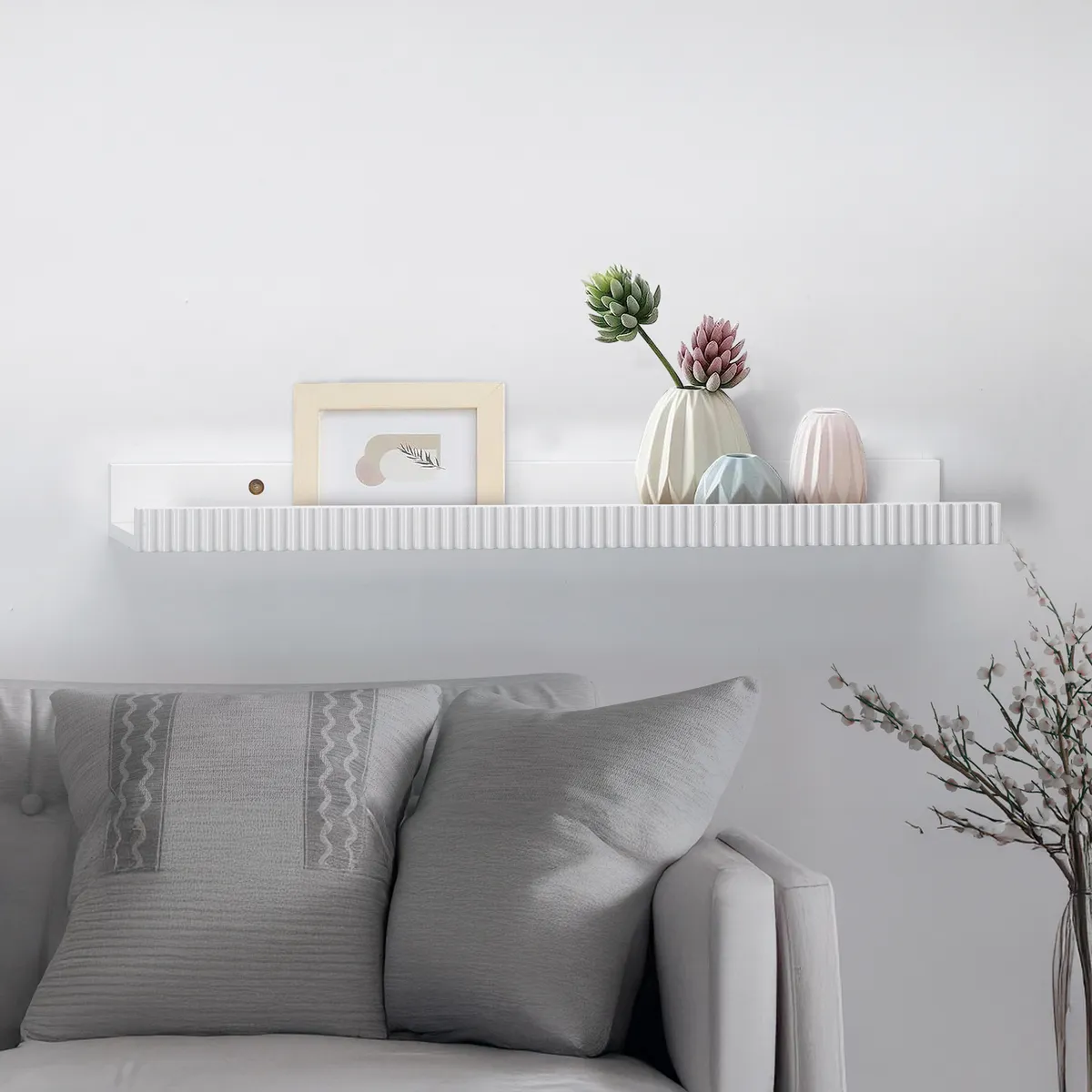 Repisa Flotante 60x10cm Blanco, marca JUST HOME COLLECTION - Foto 2