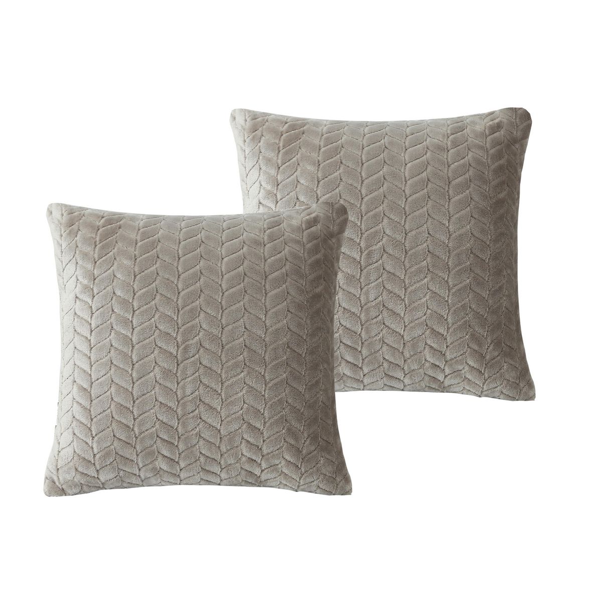 JUST HOME COLLECTION - Set 2 Cojines Flanel 40x40cm Taupe