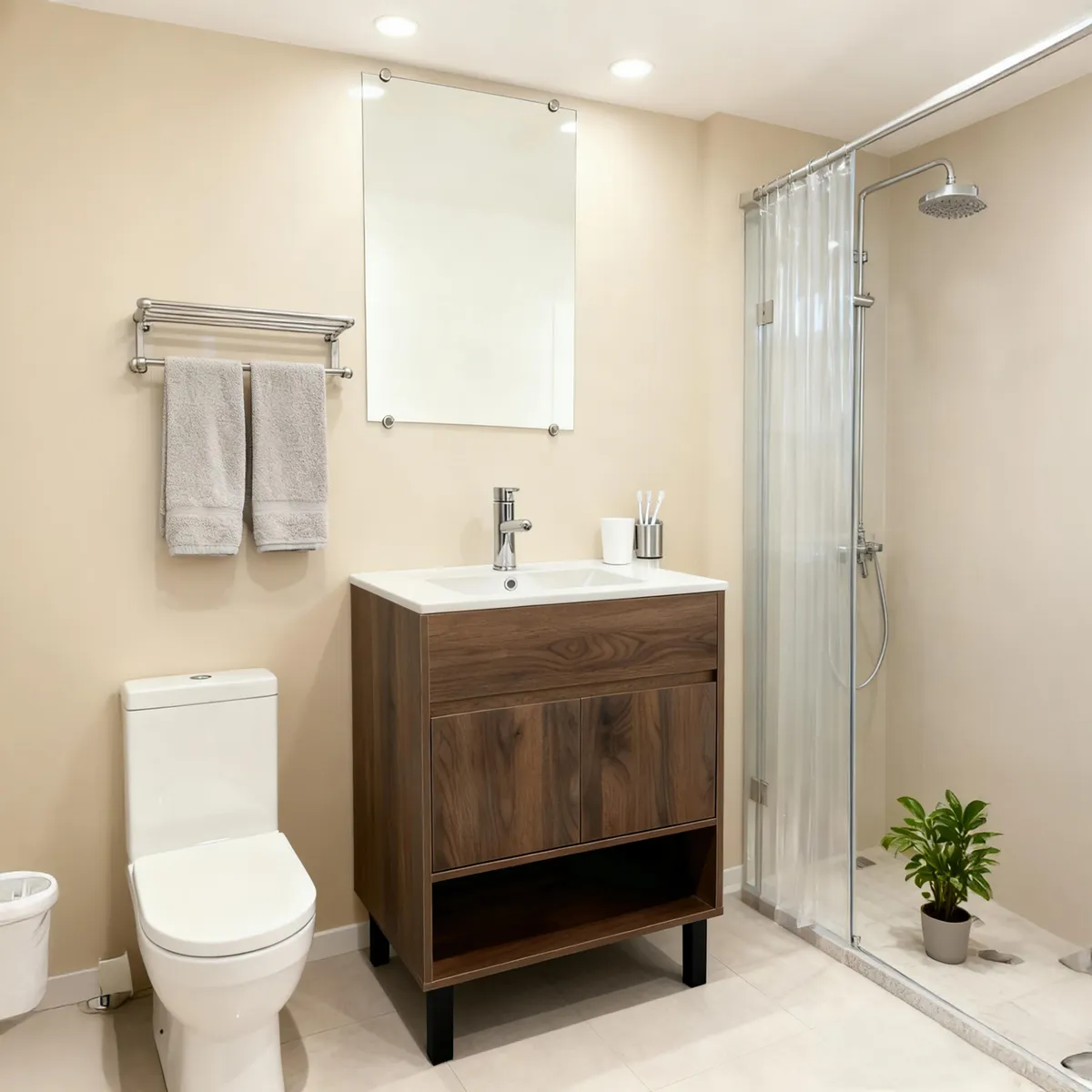 Combo Mueble de Baño Nero 60x85x47cm + Espejo + Grifería, marca SENSI DACQUA - Foto Principal