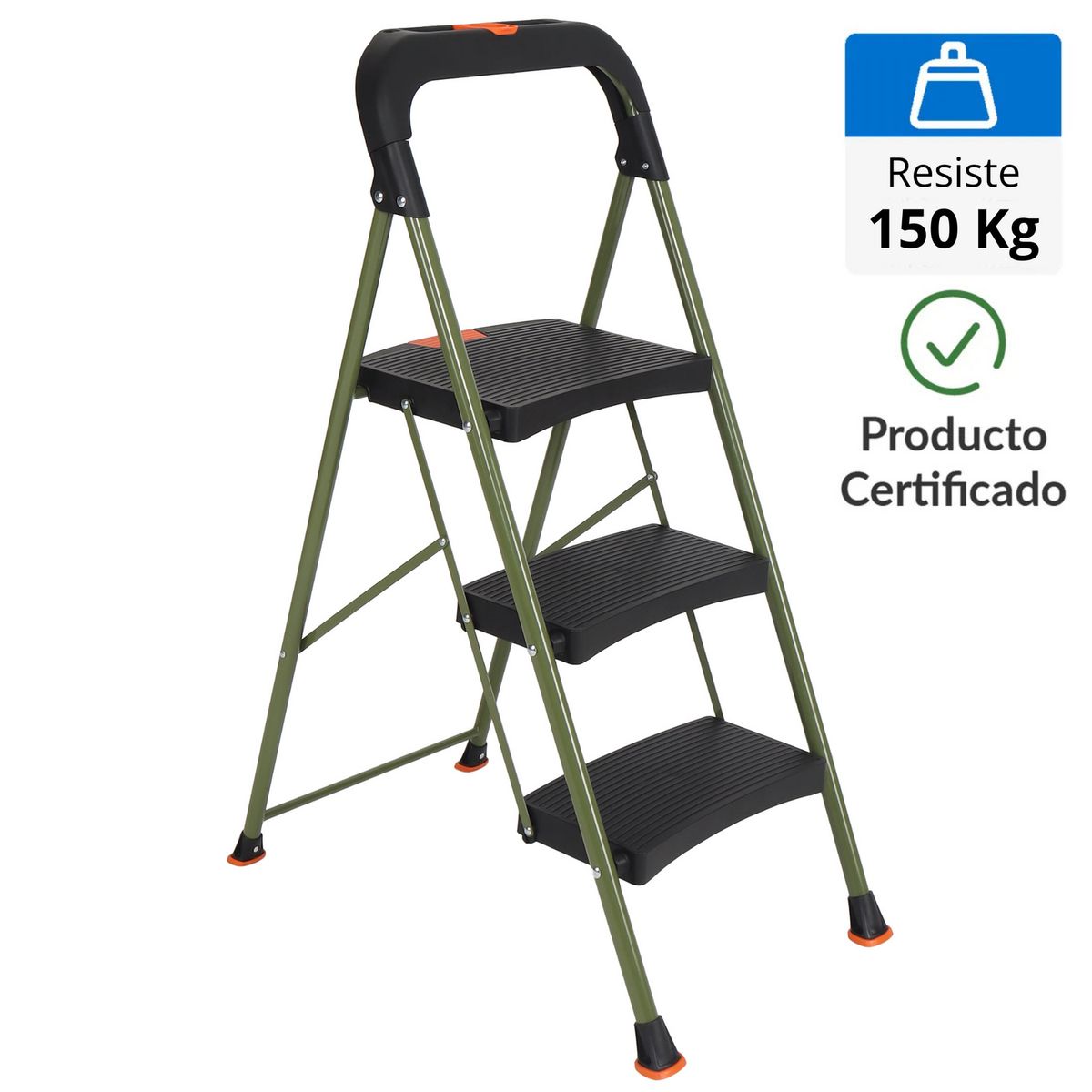 Escalera de Tijera 3 Pasos Acero 105.2cm, marca BAUKER - Foto Principal