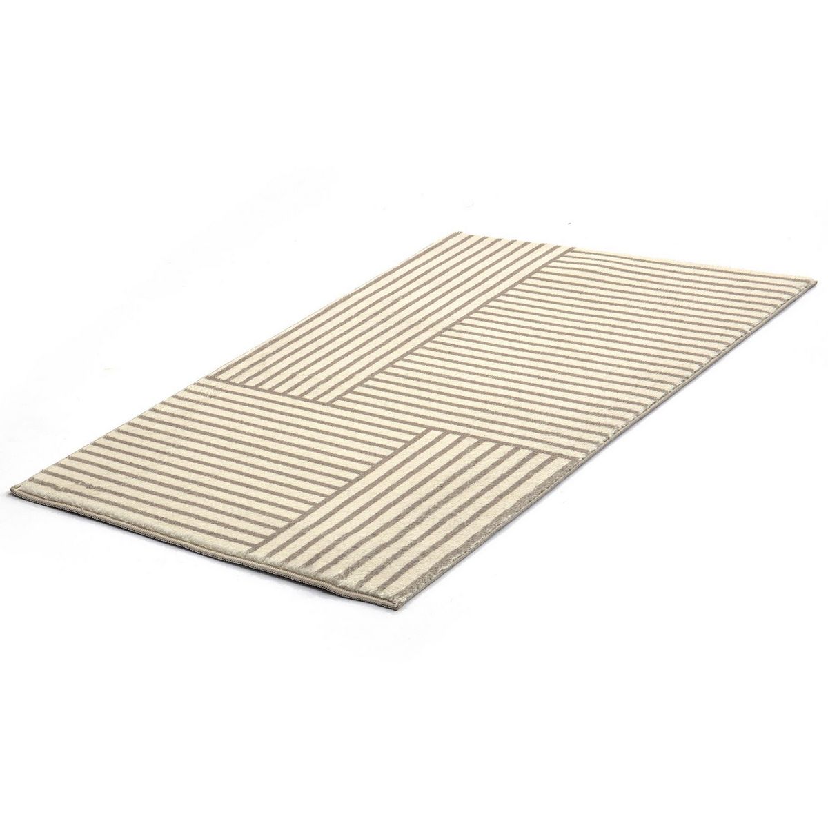 JUST HOME COLLECTION - Alfombra Rectangular con Lineas Beige 60x110cm